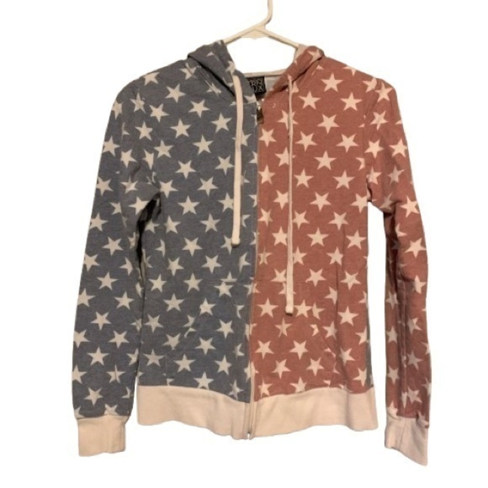MODERN LUX Women’s Star Patterned Zip-Up Hoodie
